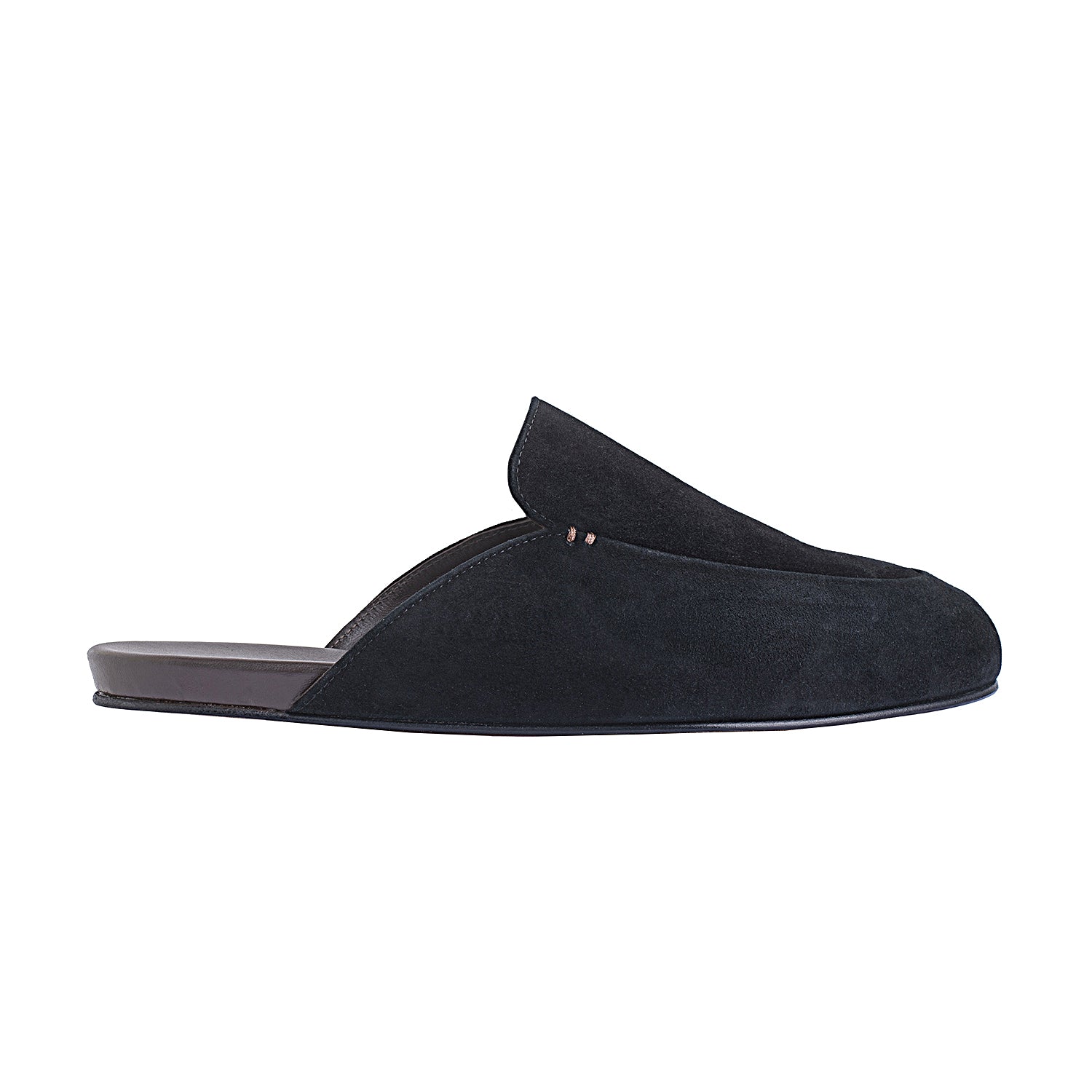 Black suede slippers