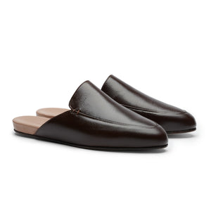Women's Brown Patent Leather Slippers