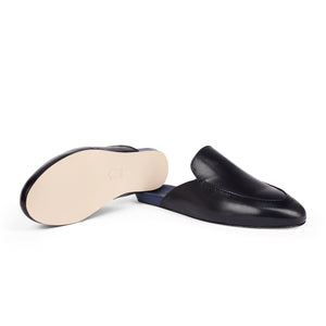 Inabo Men's Slowfer Slipper in leather showing a leather outer sole