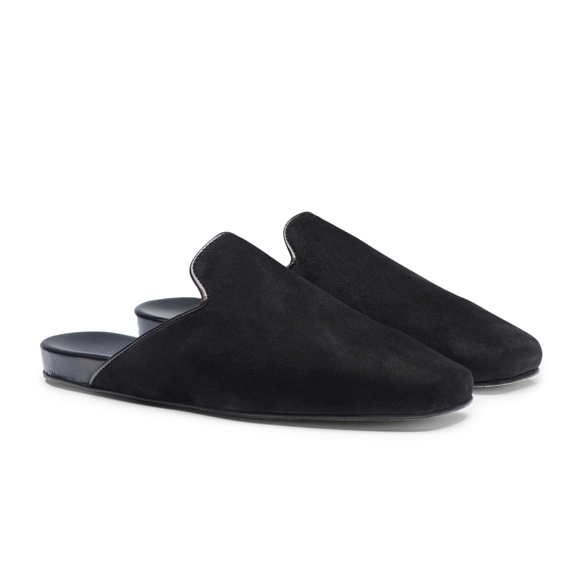 Inabo Women's Hilma Slipper in black suede and leather outer sole
